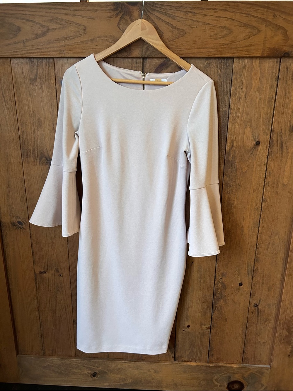 Calvin Klein Pale Pink Bell Sleeve Sheath Dress
